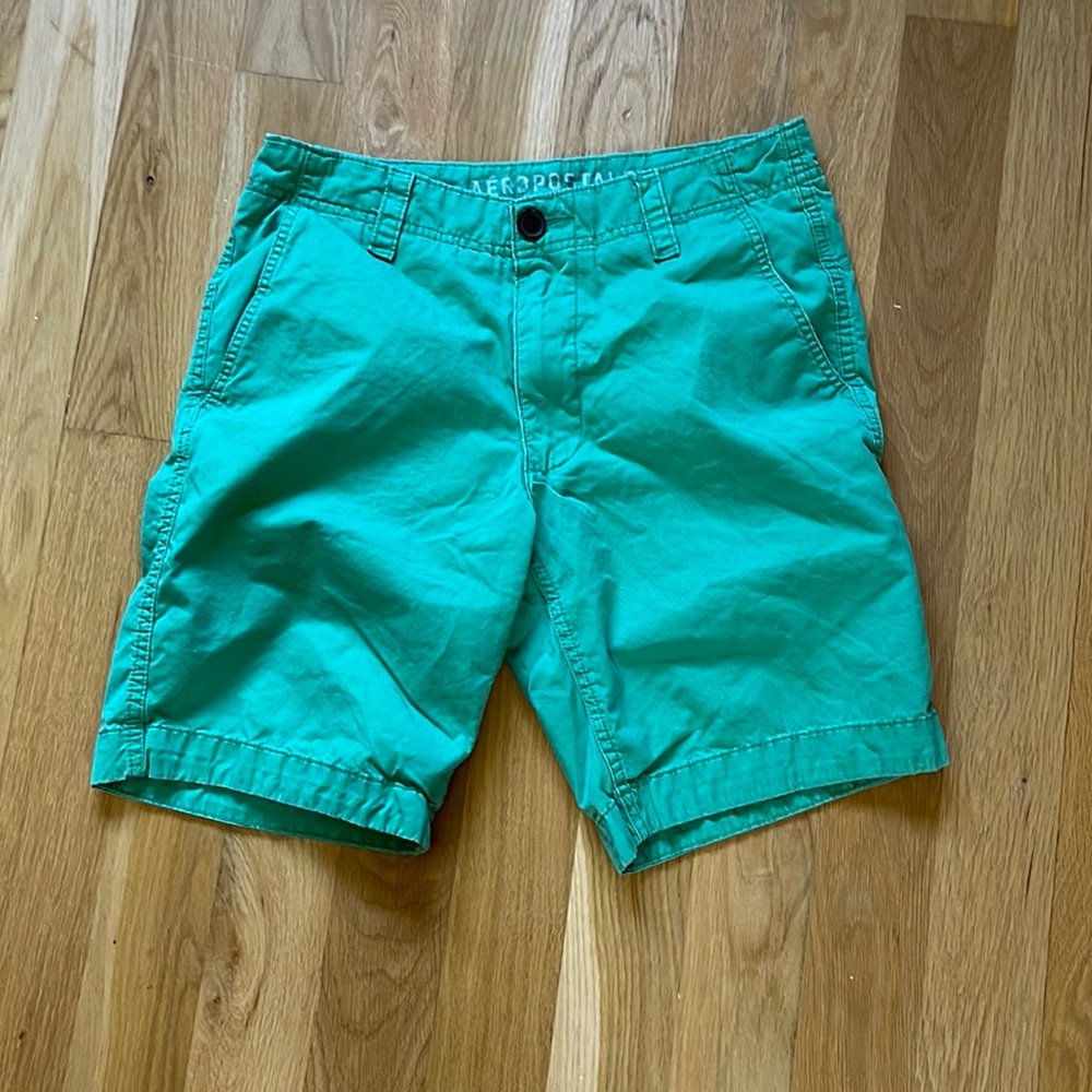 straight green shorts